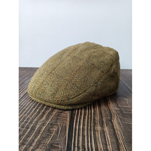 SMVP Shelby Hat British Derby Tweed Peaked Cap for Men and Women Spring and Autumn Flat Top Covered with Antique Plaid Couple Versatile Blue M L (58-60c)