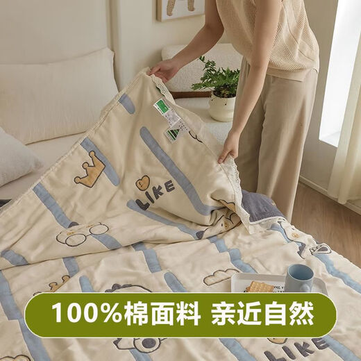 Cat Category A ten-layer gauze blanket towel quilt 100% cotton thickened air-conditioned quilt single and double baby blanket summer Apple Panda pure gauze 200x230cm double size about 6 points 5 Jin Jin equals 0.5 kg