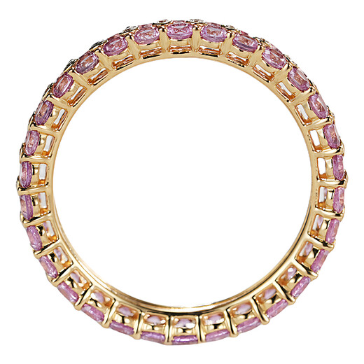 Personal jewelry 2.4 carat pink sapphire row ring 18K gold diamond fashion natural colored gemstone ring customized 18K gold pure pink sapphire ring size can be customized