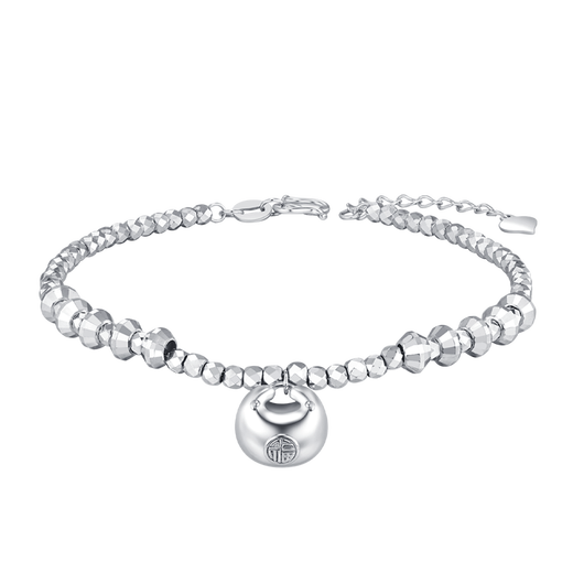 Bank of China Yijin pt950 sparkling platinum bracelet with bouncy beads for women. Platinum fat bracelet for birthday and Valentine's Day gift for girlfriend. Fat bodice platinum bracelet. Gold weight is about 9.5