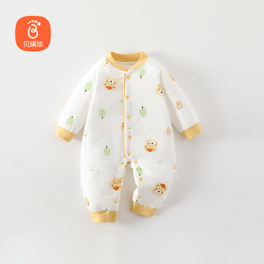 Babyprints newborn one-piece clothespin cotton baby clothes for newborn boys and girls in autumn and winter warm and thickened crawl clothes duck 66