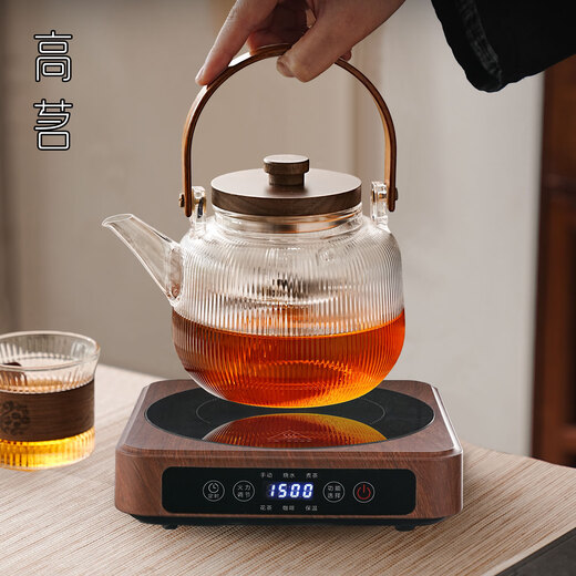 Gaoming 2025 new electric ceramic stove teapot tea set glass boiling water teapot household teacup cup holder with tea tray practical tea set set