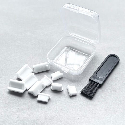 Litian USBTypeC mobile phone charging port dust-proof plug, silicone flow plug, car on-board appliance seal, TV computer, USB+Type-C transparent, 3 each, free storage box, small brush