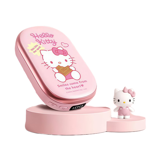 RBFCI Sanrio Magnetic Double-sided Mirror Beauty Lamp Hand Warmer Intelligent Heating Constant Temperature Long-lasting Battery Life Portable Warm Baby Quick Warming Birthday Gift for Girlfriends in Winter Pink