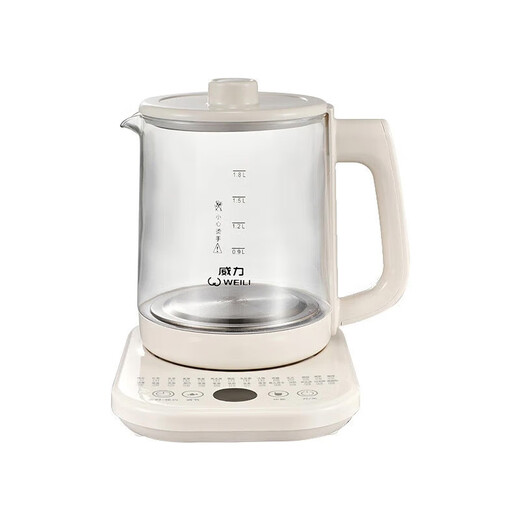 Health kettle, kettle, hot water kettle, constant temperature kettle, health kettle, teapot, teapot, all-in-one machine, fully automatic glass insulation, small household milky white 1.8L high borosilicate + stainless steel lid