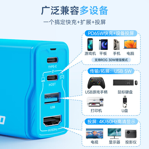 Jemdo is suitable for Nintendo switch2 portable base ns gallium nitride charger adapter oled docking station fast charging source adapter converter hdmi screen cable HDR accessories