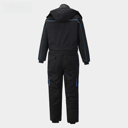 AETEL Cold Storage Workwear Suit Men's One-piece Cotton Clothes Winter Outdoor Night Fishing Cold-proof Cotton Clothes Thickened Fishing Cotton Jacket Workwear Black Jumpsuit XL 175