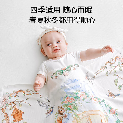 BUBBLE TREE bubbletree bag single newborn baby summer thin gauze quilt baby delivery room toddler bag 2 pieces of changing clothes Star Trek + Miracle Star City four-layer 綶 extremely fast delivery 95x95cm