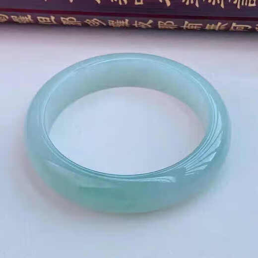 FALRIA Fa Laier ice jade bracelet Burmese ice waxy light green floating green oil green floating flower jade bracelet full circle high ice authentic jade bracelet 59mm