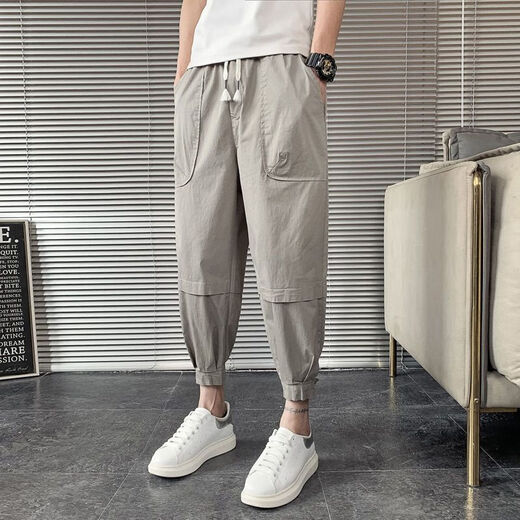 Yingzhen pissige Hosen Herbst und Wintermodemarke kleine Füße Arbeitspeurung Neun-Punkte-Internet-Promi loser Slim Harem Hosen neun Schlüssel K057 Black L 110-125jin [Jin entspricht 0,5 kg]