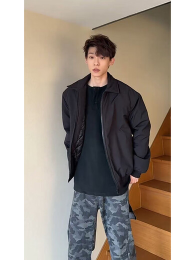 Cleanfit henley collar German velvet bottoming shirt men's winter plus velvet warm round neck long-sleeved t-shirt with sweatshirt inside black upgraded style M collection and purchase priority b