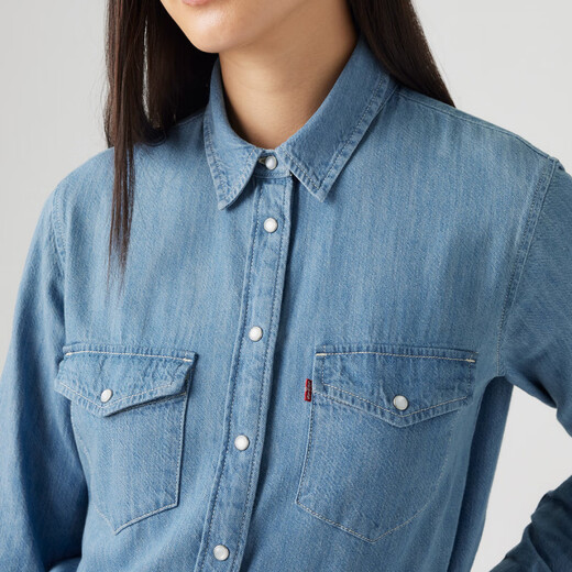 Levi's25年新款女士美式复古牛仔衬衫16786 藤鼠蓝 XS