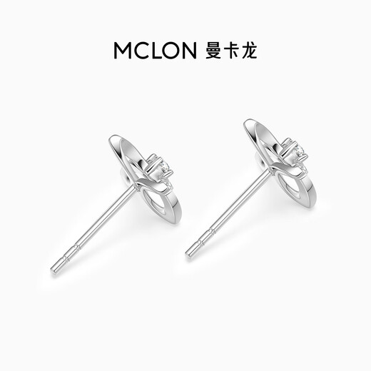 Mankaron platinum earrings 2025 new flower star eyes PT950 earrings for women, moissanite inlaid sparkling gift for girlfriend, flower star eyes, total weight 1.65g, main stone about 0.1ct