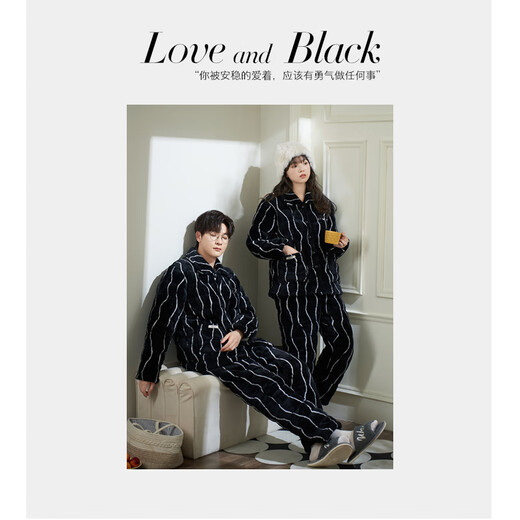 Mrs. Slee Sleep TIGHT couple pajamas winter women's coral velvet thickened warm three-layer quilted ultra-thick men's winter northern cotton jacket home clothes XNJ4273-women's M