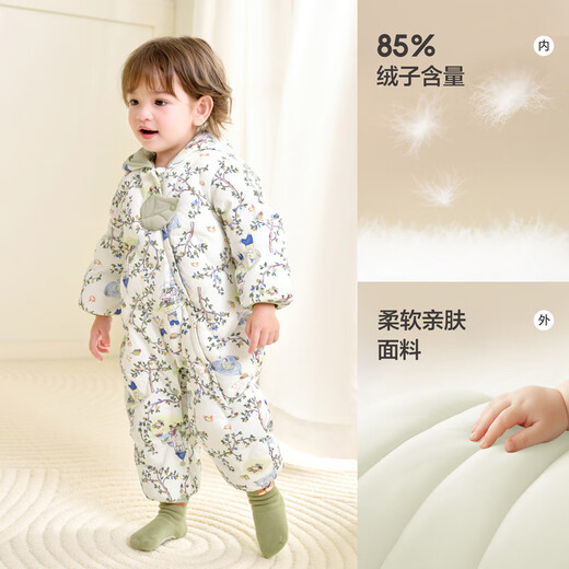 Balabala baby down jacket jumpsuit baby boys and girls 2025 new winter clothing warm, cute, artistic, fashionable and novel