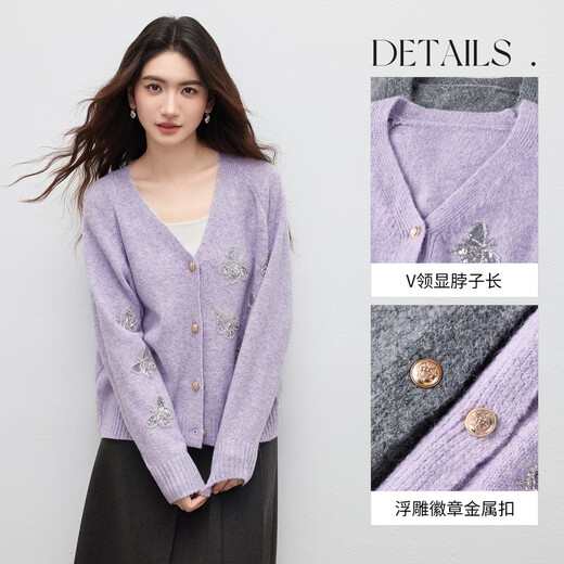 Shandubila Wool Stretch Sweater Women's Winter Elegant V-Neck Warm Thick Knitwear Contrast Color Loose Slim Cardigan Top