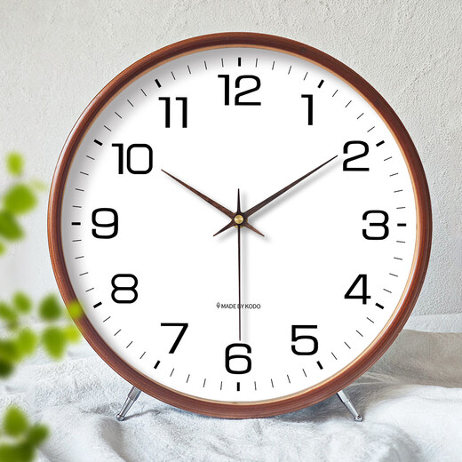 KODO solid wood clock living room table clock creative desktop modern simple new retro pendulum clock display type wall clock ornaments Ping An Xile-10 inches solid wood frame no Specifications