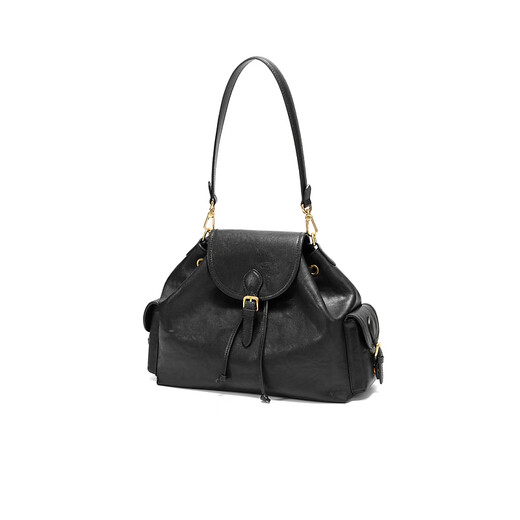 Belle Bag Women 2025 Winter New Fashion Casual Suede Hand Scratched Shoulder Bag Backpack JY178AX6 Pre-sale Black F