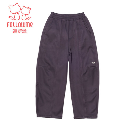 富罗迷女童裤子冬季加绒保暖休闲工装裤儿童弯刀裤 紫色 （加绒款） 160