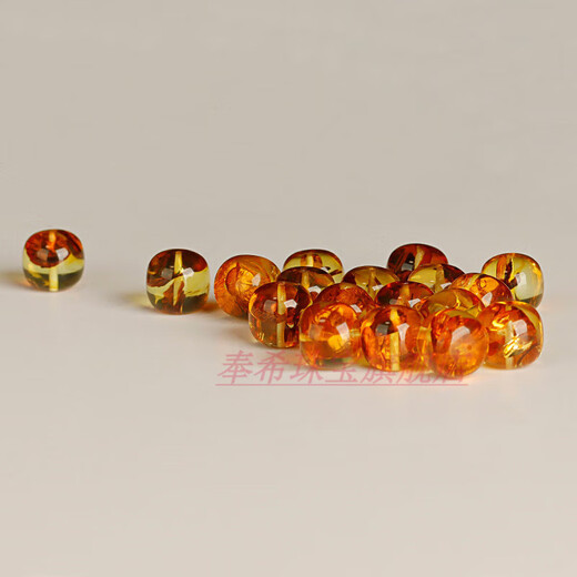 Fengxi natural Baltic amber old-type beads beeswax blood amber waist beads diy loose beads single multi-treasure bracelet diameter about 11* height about 10mm/piece