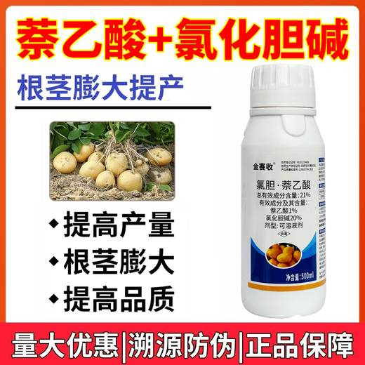 21% Choline Chloride Naphthalene Acetic Acid Expanding Potato Medicinal Ginger Underground Rhizome Tube Yield-increasing Expanding Agent 1000g Dispensed 2 bottles of 500g