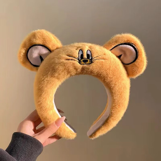 Delori high-head headband autumn and winter cute cartoon cat and mouse face wash headband wash and apply facial mask makeup hair bundle hairpin cat ring headband