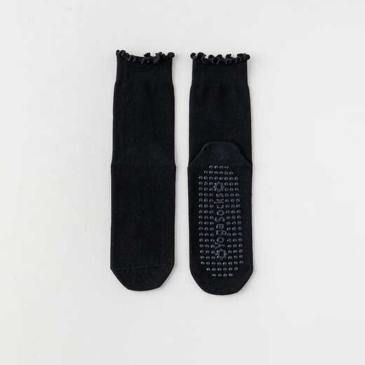 Small electric pocket XELECPOCKET spring and autumn yoga socks women's mid-calf socks 2025 new fitness boneless socks Pilates black 2 pairs