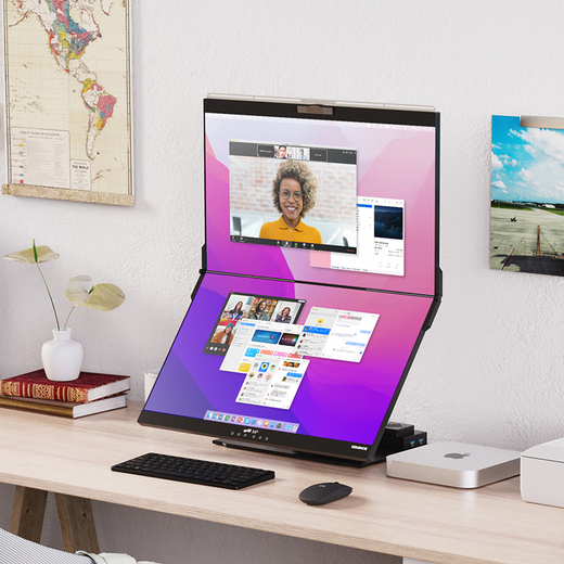 DUEX dual-screen display Geminos 24-inch 2K foldable lifting LED screen expansion screen laptop expansion external desktop office stock trading secondary screen portable display flagship model GeminosX dual folding screen 2K screen touch screen