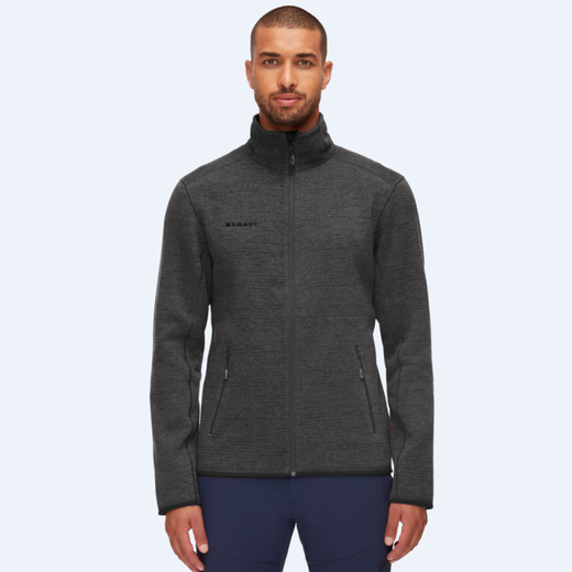 MAMMUT Arctic solid color stretch comfortable quick-drying mid-layer fleece jacket men's black and gray mixed color S