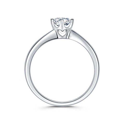 Star Eye Jewelry spot special price platinum 18K gold diamond ring four-claw heart-shaped ring Jurchen diamond wedding gift platinum gift for Chinese Valentine's Day 50 points diamond ring M-N color SI clarity