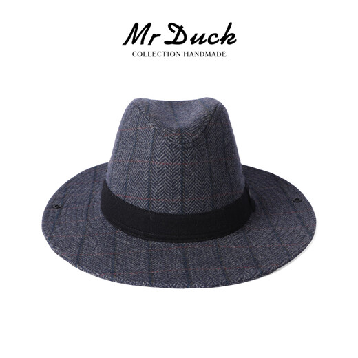 Mr DUCK Autumn and Winter American Western Cowboy Hat Men's and Women's High-end Wool Wool Outdoor Hiking Hat Hiking Warm Sun Hat Danish Brown Gray (Wool Wool) L Suitable for 58-61cm head circumference