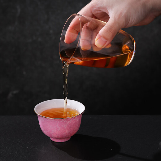 Jingdezhen official ceramic flower-flowered teacup Kung Fu tea set for home tea making master cup white porcelain tea drinking cup high-end gift brocade flower-flowered cup-Tianqing 1 piece