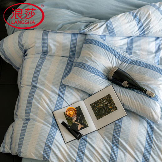 Langsha 2026 new light luxury new French Dove velvet baby velvet baby velvet short plush milk velvet four-piece bed sheet quilt Lan Lihai bed sheet style 1.5m four-piece set