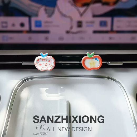 Yusenyi Apple Car Perfume Creative Car Air Vent Aromatherapy Clip Acrylic Car Interior Decoration Supplies Car Aromatherapy Apple Air Vent Perfume Red Wave Dots White Background 1g