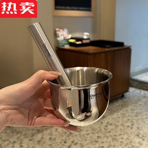 MZXM Japan imported quality boss lady's own use too thick 18-10 stainless steel garlic pounder thickened solid garlic 18/10 stainless steel garlic pounder 1 set