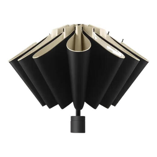 Umbrella, extra large parasol, reinforced, thickened, wind-resistant, student male and female semi-automatic sun protection sun umbrella, manual 8-bone black glue, about 100cm, beige