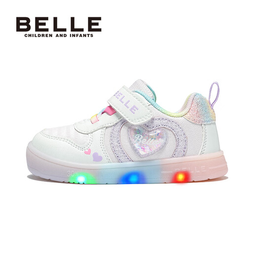 Belle Children's Shoes 2025 Autumn New Girls' Flashing Shoes Baby Casual Sneakers Girls' Sports Shoes Pink 26