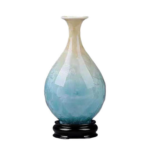PHTY porcelain art ornaments Jingdezhen high-end crystallized glaze ceramic vase modern minimalist home TV cabinet Yuhuchun two-color