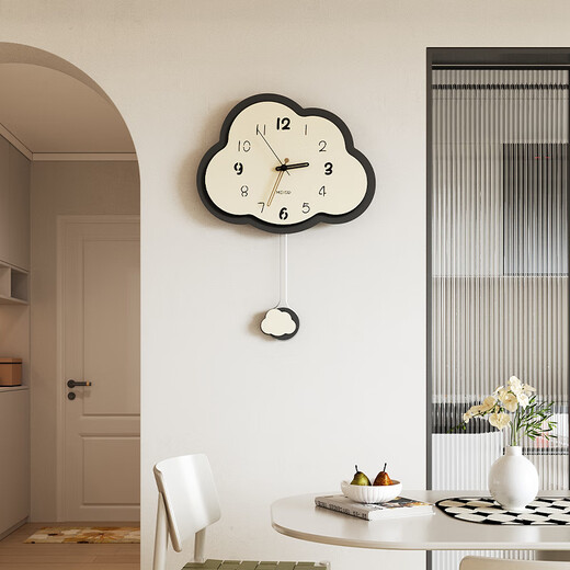MEISD wall clock simple modern light luxury living room wall hanging creative clock restaurant sofa background wall 2025 new clock temperament black swing large size 35*48cm