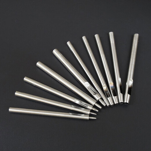 Lekali round punch belt punch 10-piece set punch handmade leather hole tool eye opener section punch plus round punch