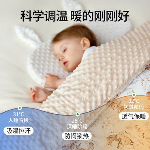 European Pregnant Baby Beanie Blanket Silk Baby Quilt Soothing Newborn Spring and Autumn Four Seasons Universal Kindergarten Blanket Butterfly and Cute Rabbit-Double Layer丨Recommended room temperature 20-28 120*90cm