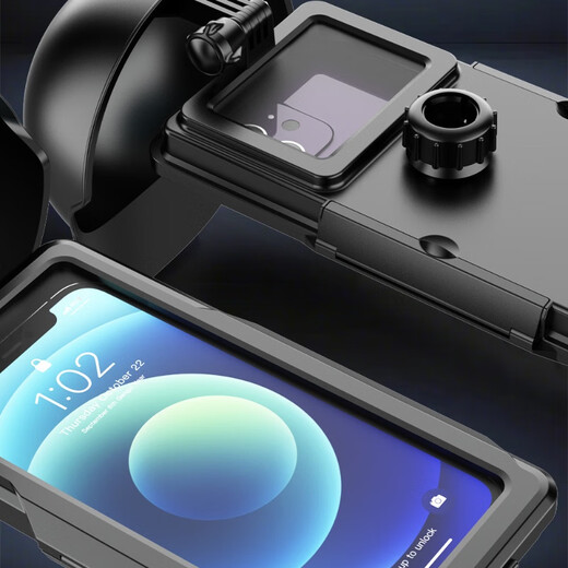 Yuanzu's new bicycle battery car waterproof car mobile phone holder with helmet sunshade special car holder for takeaway handlebar type mobile phone holder (with black small helmet)