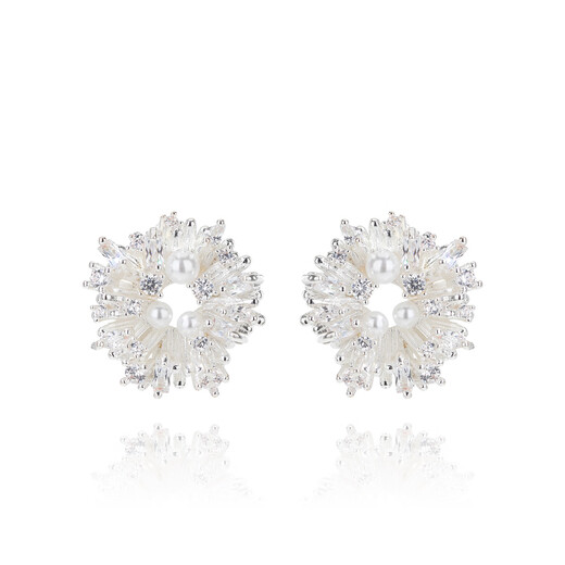 Qlady Fireworks Earrings Women's Light Luxury Niche Design 2025 New Earrings Feminine Temperament Imitation Pearl Earrings Birthday Gift