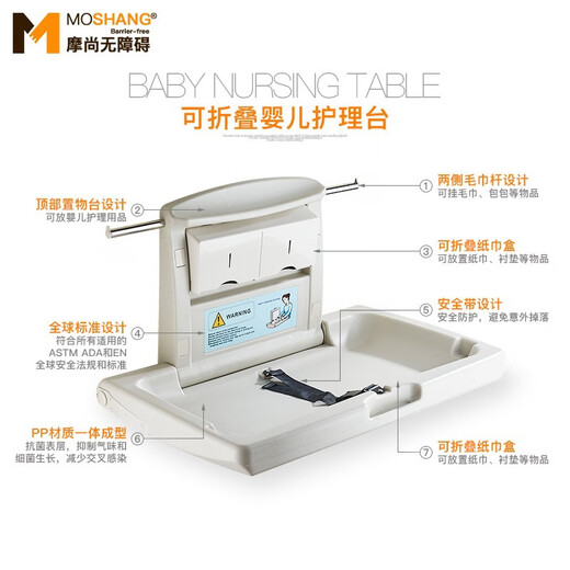 KTA third bathroom baby care table foldable wall-mounted children's diaper changing table mother and baby room safety seat A1 model standard HDPE nursing table special price