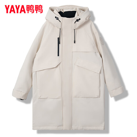 Duck Ou Hao same style down jacket for men and women medium length 2025 winter new cold-proof workwear parka warm jacket thick YX black XL 180/96A (XL)