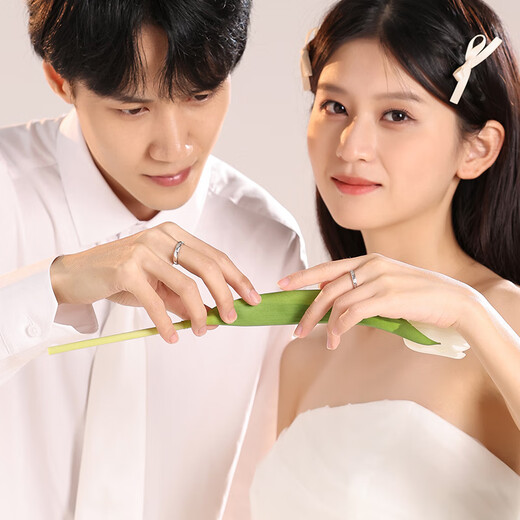 AIF kitten and puppy couple ring for men and women, a pair of sterling silver bells, long-lasting hand jewelry, birthday gift for girlfriend and boyfriend, kitten and puppy couple ring, Qicang straight hair