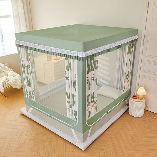 Yusenyi blackout curtain back to bottom bed mosquito net door anti-fall reinforced thickened bracket square tent bedroom poster 2406 special edition 180 wide x 220 long x 170 high thickened bracket