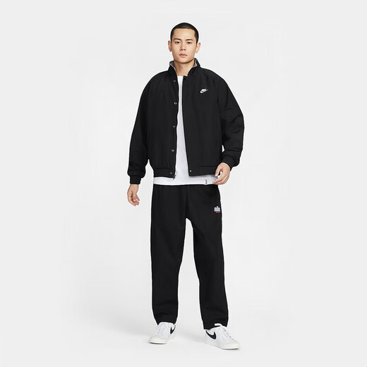 Nike Men's Winter Polar Fleece Lined Woven Casual Stand Collar Sports Fitness Jacket FZ0657-010 FZ0657-010 S