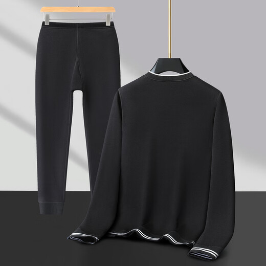 Fengxiao Men's Warm Clothes Men's Derong Autumn and Winter New Thick Velvet Autumn Clothes Two-piece Set Bottoming Shirt Autumn Clothes Set