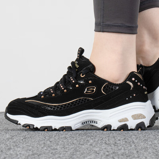 Chaussures féminines Skechers 2025 Au automne Nouvelles chaussures de sport légères et à la mode Chaussures de course basse top respirant et confortable chaussures décontractées Panda 11979-BKGD 35 220 mm